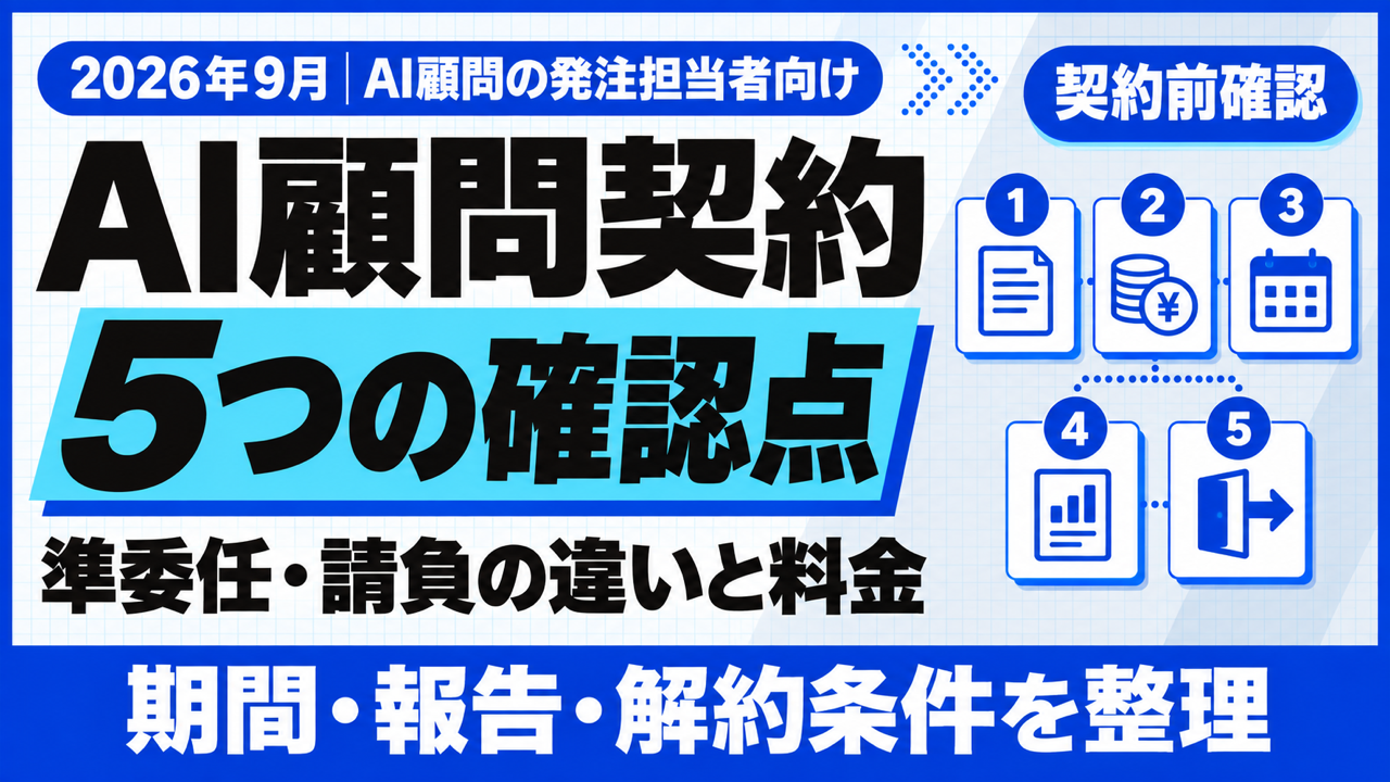 AI顧問契約｜準委任と請負の違い・5つの確認点【2026年9月】