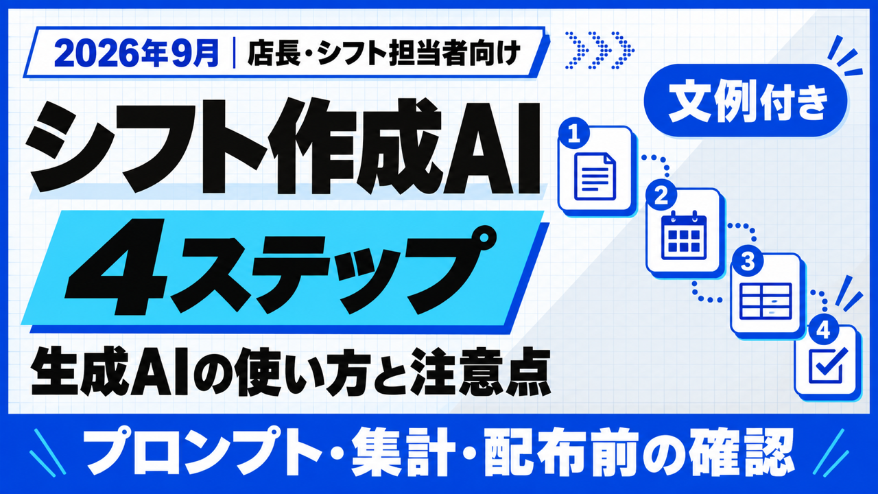 シフト作成AI｜生成AIで試す4ステップと注意点【2026年9月】